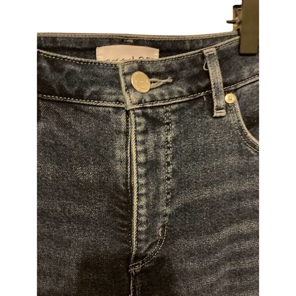 Loft Denim Bootcut Straight Leg Cowboy Rodeo Cropped Dark Wash Denim Jeans 28 - Picture 3 of 7